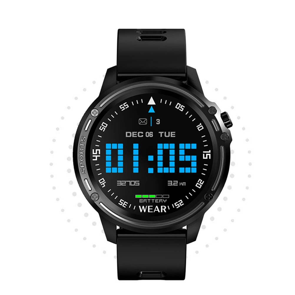 L8 Smart Watch Activity TrackerHeart Rate Blood Pressure Monitoring Exercise Watch (Black+Grey)
