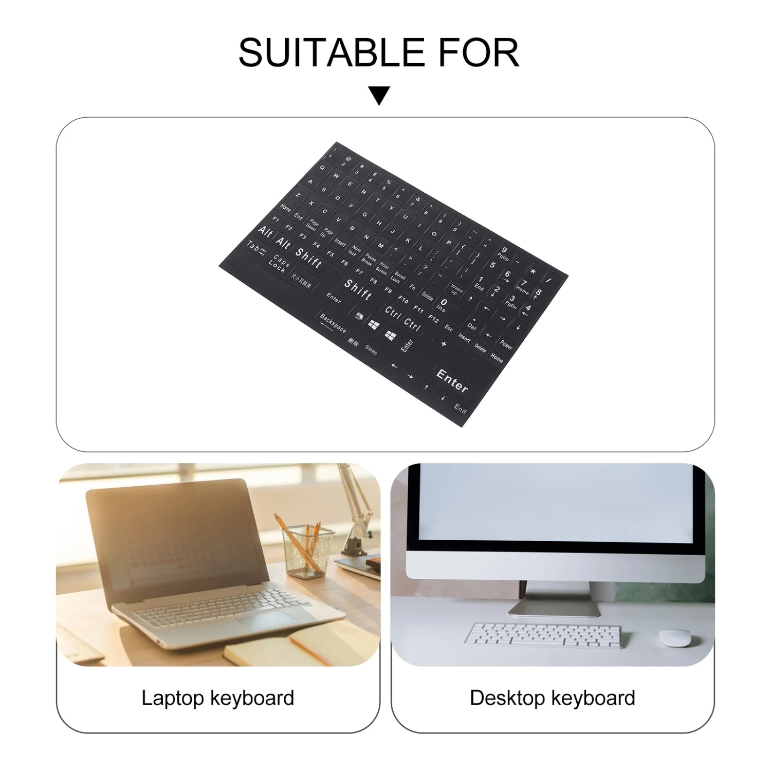2 Sheets Computer Laptop Keyboard Stickers Notebook English Keyboard Stickers