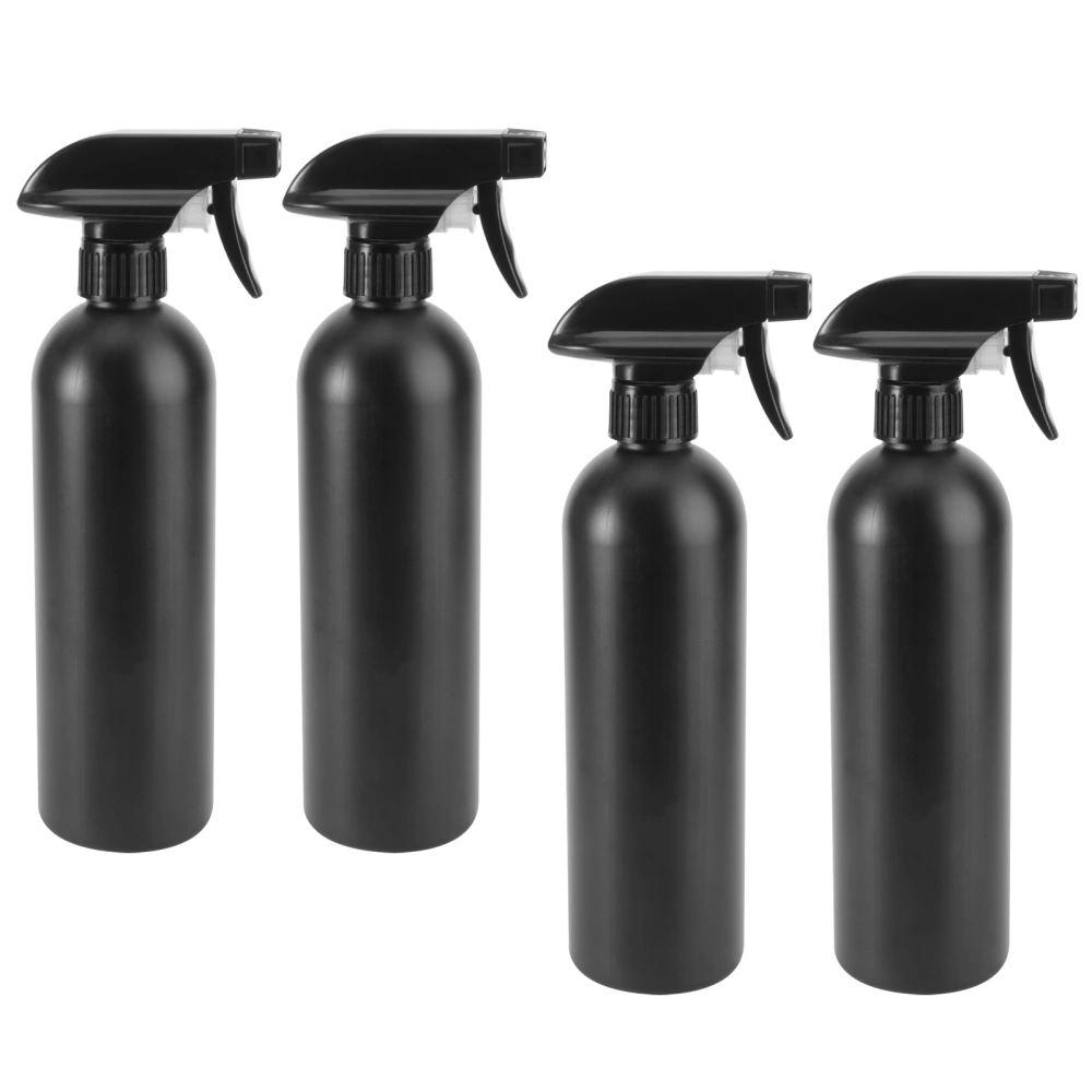 4PCS 500ML Plastic Empty Spray Bottles Portable Automobile Supplies Creative Round Shoulder Bottles Greasy Dirt Spray Container Refillable Spray Bottles for Home Store (Black Random Pump Head Style)