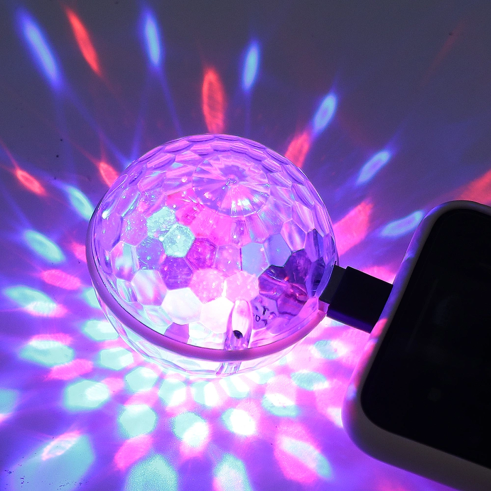 1Pc USB Mini Disco Lights Portable Light USB Powered LED Stage Ball DJ Lighting