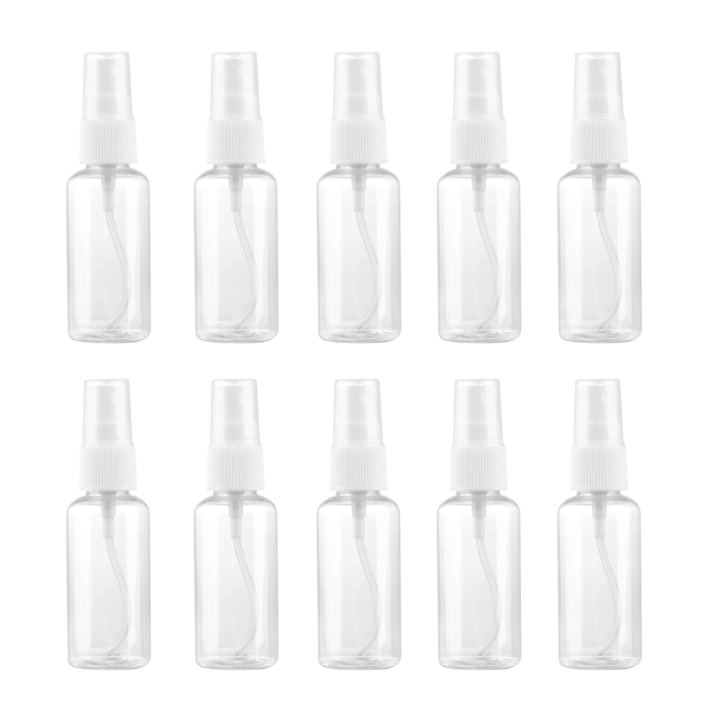 10pcs 30ml Spray Bottle Plastic Small Alcohol Container Disinfection Water Holder Empty Spray Bottle for Home Outdoor (White)