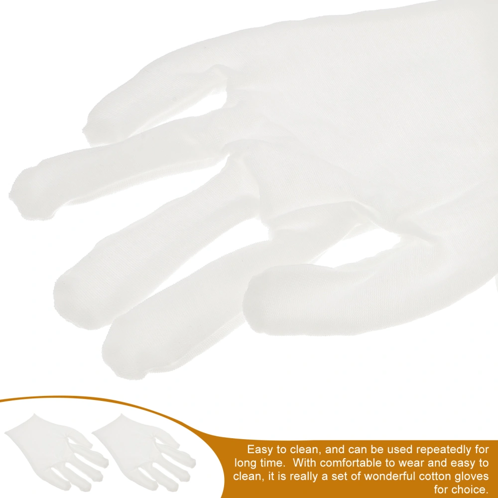 12 Pair of One Bag Wear Resisting Mitten Cotton White Gloves Etiquette Work Gloves (Medium Thickening Type Size S)