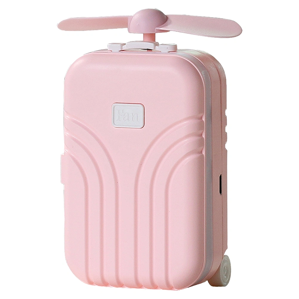 1pc Mini Fan USB Charging Fan Portable Handheld Fan Summer Cooling Fan with LED Mirror for Home Office School（Pink）