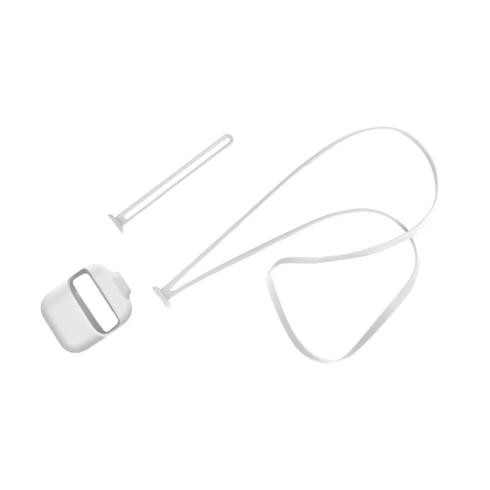 1PC Silicone Protective Cover Wireless Earphone Anti-Lost Rope Cover Compatible for Airpods (White)