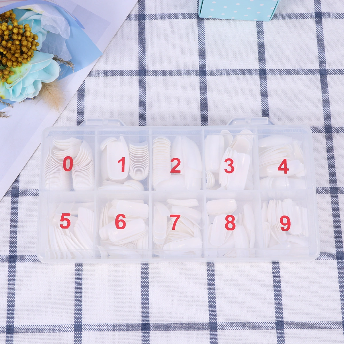 500pcs Artificial French Nail Tips Full Cover False Nails Artificial Tips with Box for Art Salons Home DIY Manicure(White)