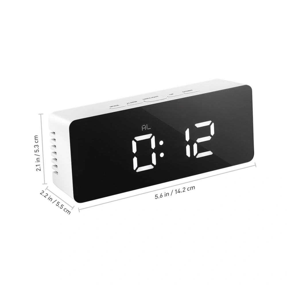 LEDMOMO 1PC Multifunctional LED Display Digital Alarm Clock Modern Mirror Clock with USB Cable for Office Bedroom Dormitory Travel (Rectangle)