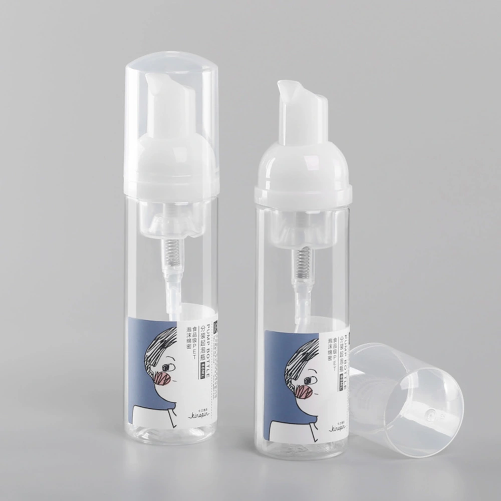 1Pc Portable Dispenser Bottle Refillable Pump Bottle Press-type Facial Cleanser Bubbler Empty Cosmetics Container Bubble Maker Hand Sanitizer Bottle Subpackaging Bottle (Transparent)