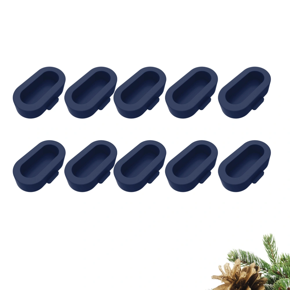 10 Pcs Silicone Dustproof Protective Plugs Caps Charger Port Protector Dust Plug Compatible for Garmin Fenix5/5S/5X (Navy Blue 10pcs One Bag)