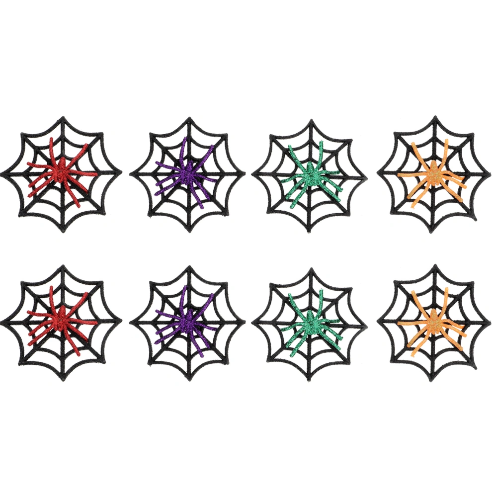 8Pcs Plastic Spider Web Hair Clip Hairpin Barrette for Halloween Costume Party