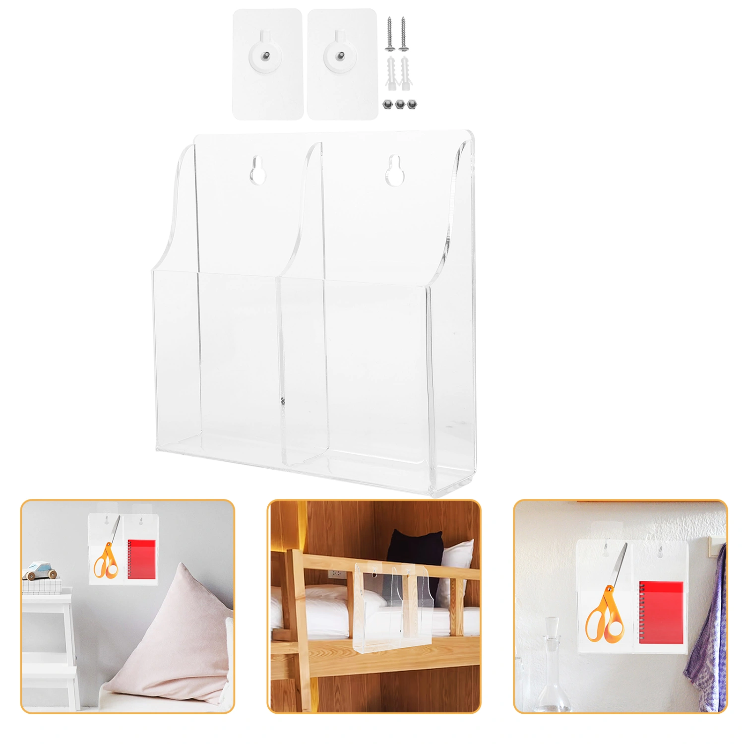 Remote Controller Wall Organizer Phone Charging Rack Holder Wall Organizer