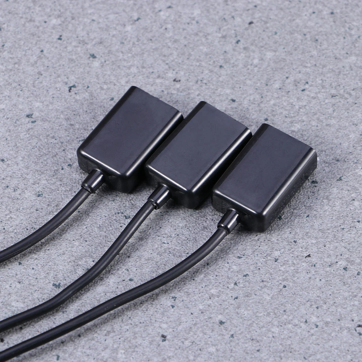 3PCS USB To 3.5MM 12V Vehicle Mounted MP3 Transfer Cable Aux CD Player Audio Cable(Black)