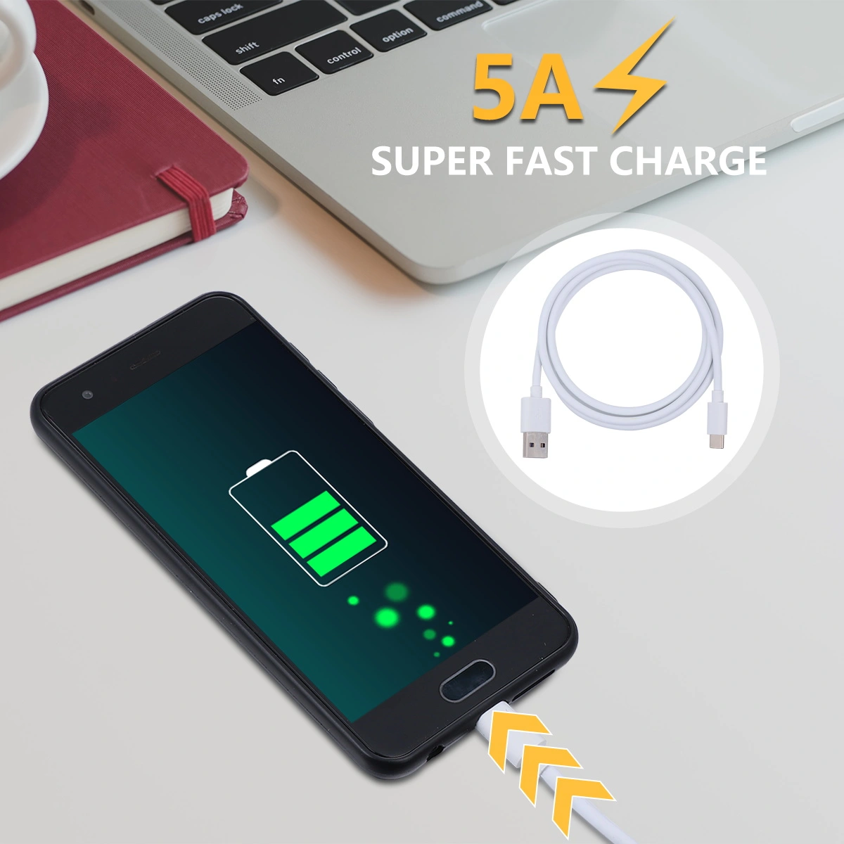 1pc Type-C Super Fast Charging Data Line Compatible for Huawei Xiaomi Letv