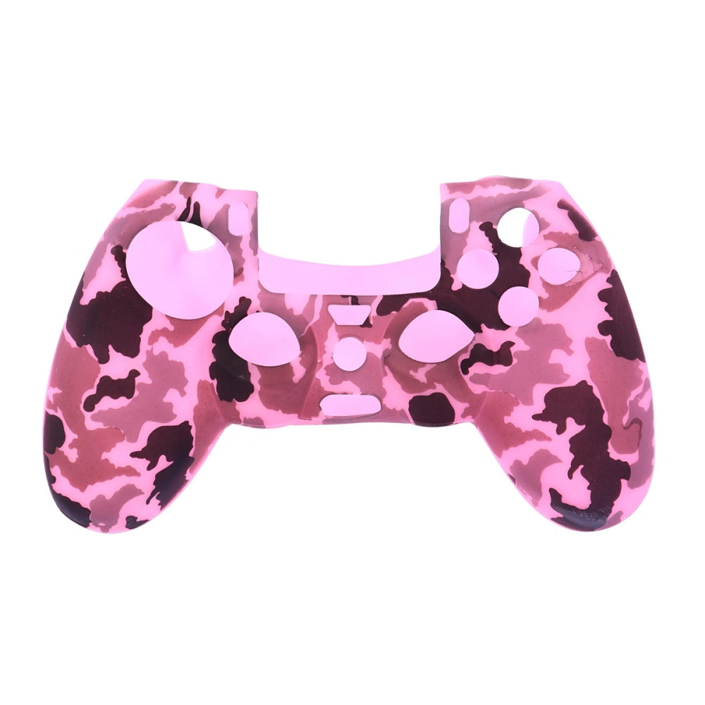 Silicone Rubber Protective Grip Cover Case for PlayStation 4 Controller(Camouflage Pink)