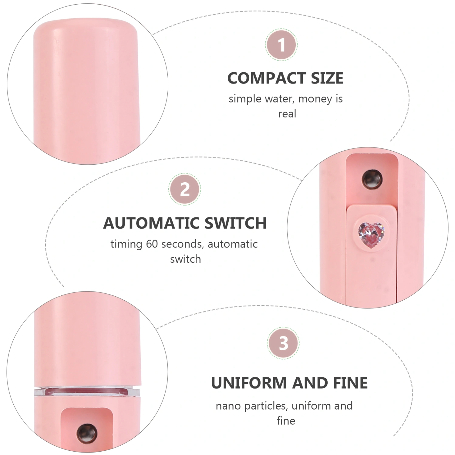 1pc Delicate Mini Handheld Humidifier Nano Facial Mister Moisturizing Atomizer