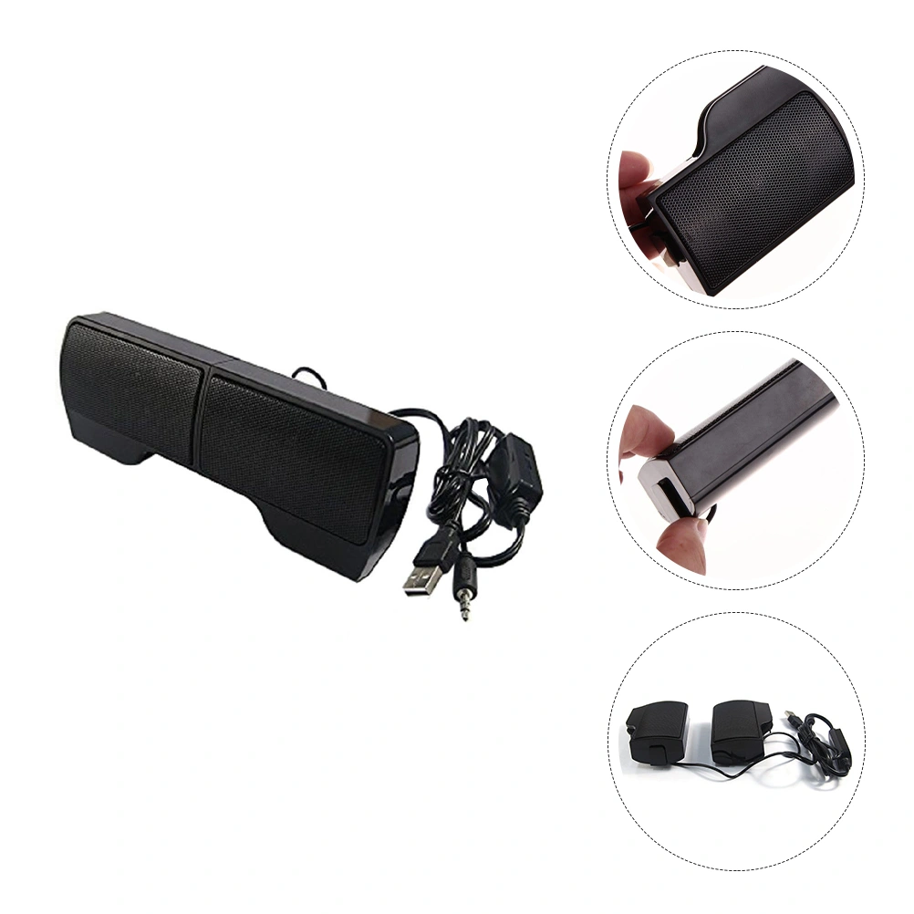 1 Pair Wired Speaker Music Player Amplifier Loudspeaker Sound Box for Computer