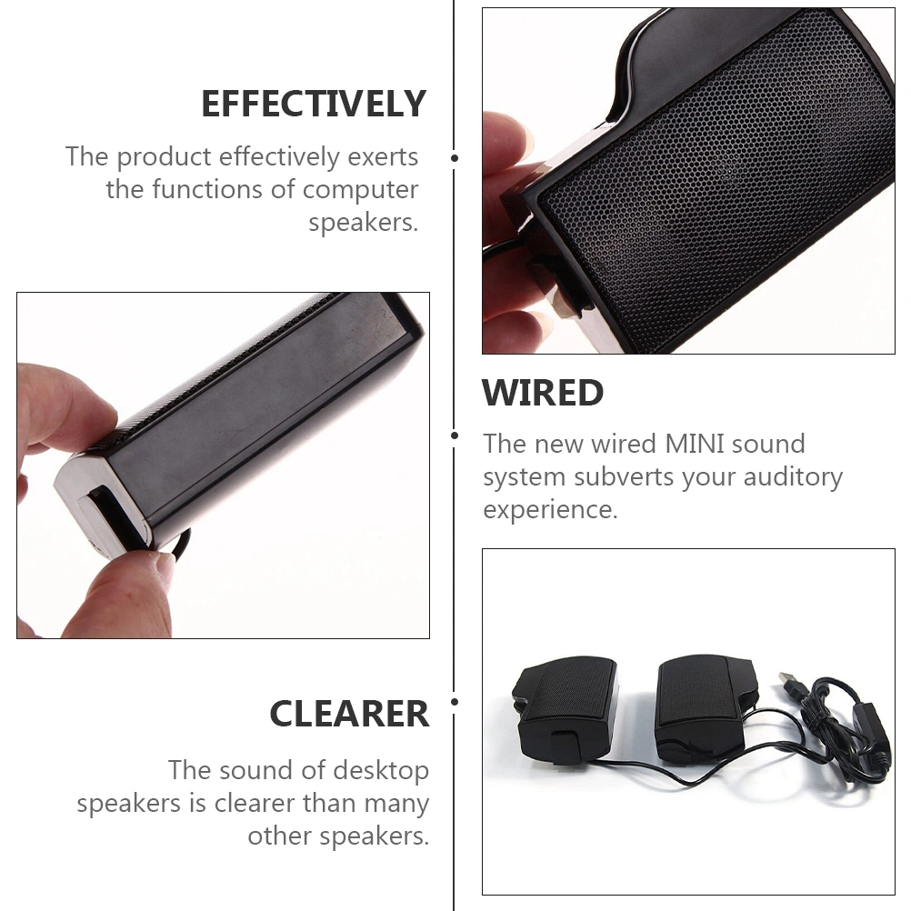 1 Pair Wired Speaker Music Player Amplifier Loudspeaker Sound Box for Computer