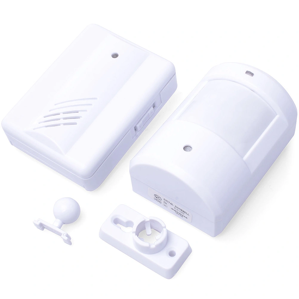 Wireless Welcome Doorbell Home Security Alarm Wireless Infrared Doorbell Detector Alarm Visitor Guest Entry Doorbell Chime for Home Security Protection 2 Probes and 1 Host
