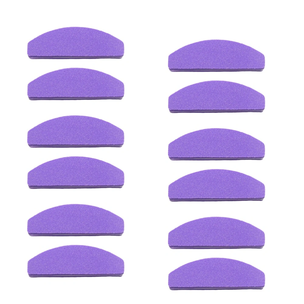 20PCS Short Sponge Nail File Mini Half-moon Shaped Nail File Accurate Grinding Nail Polishing File Double-sided Nail Polishing Strip for Home Salon Purple