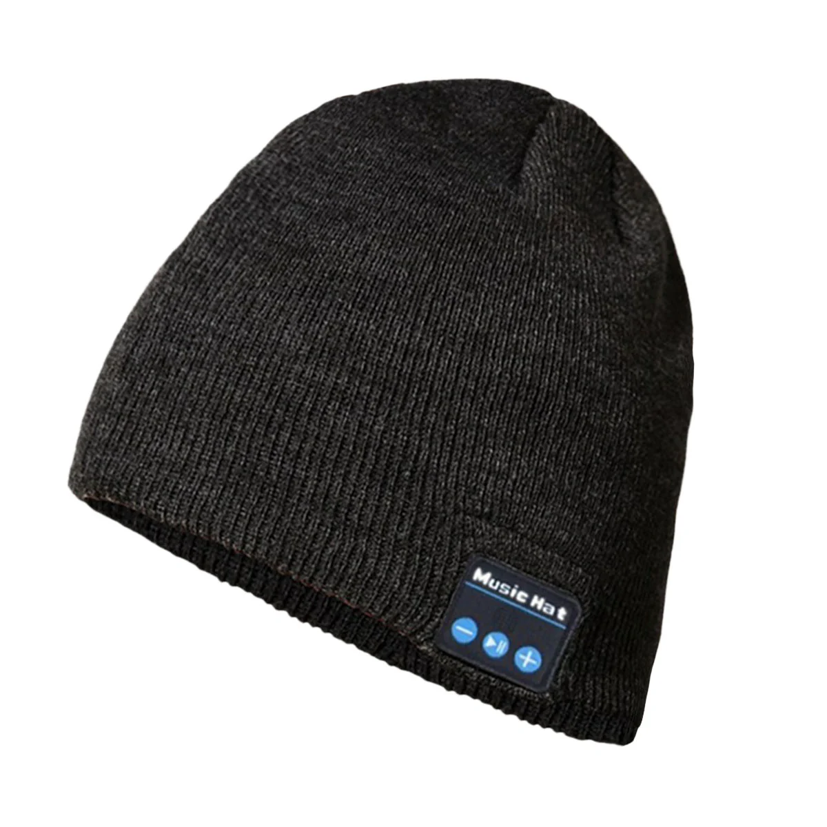 Beanie Knitted Music Hat with Stereo Headphone Headset Speaker Wireless Mic Hands-Free for Men Women Fitness Outdoor Sports Running Skiing Hiking (Dark Grey)