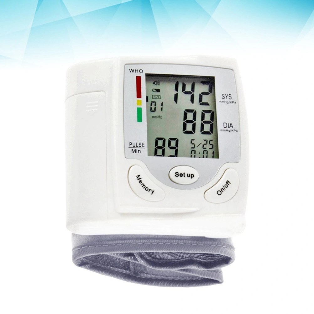 Automatic Digital Wrist Blood Pressure Monitor Heart Beat Rate Pulse Meter Tonometer Sphygmomanometer with Irregular Heartbeat Signal Cuff Monitor Fits 135-195 mm Wrist Circumference