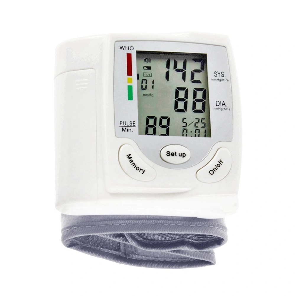Automatic Digital Wrist Blood Pressure Monitor Heart Beat Rate Pulse Meter Tonometer Sphygmomanometer with Irregular Heartbeat Signal Cuff Monitor Fits 135-195 mm Wrist Circumference