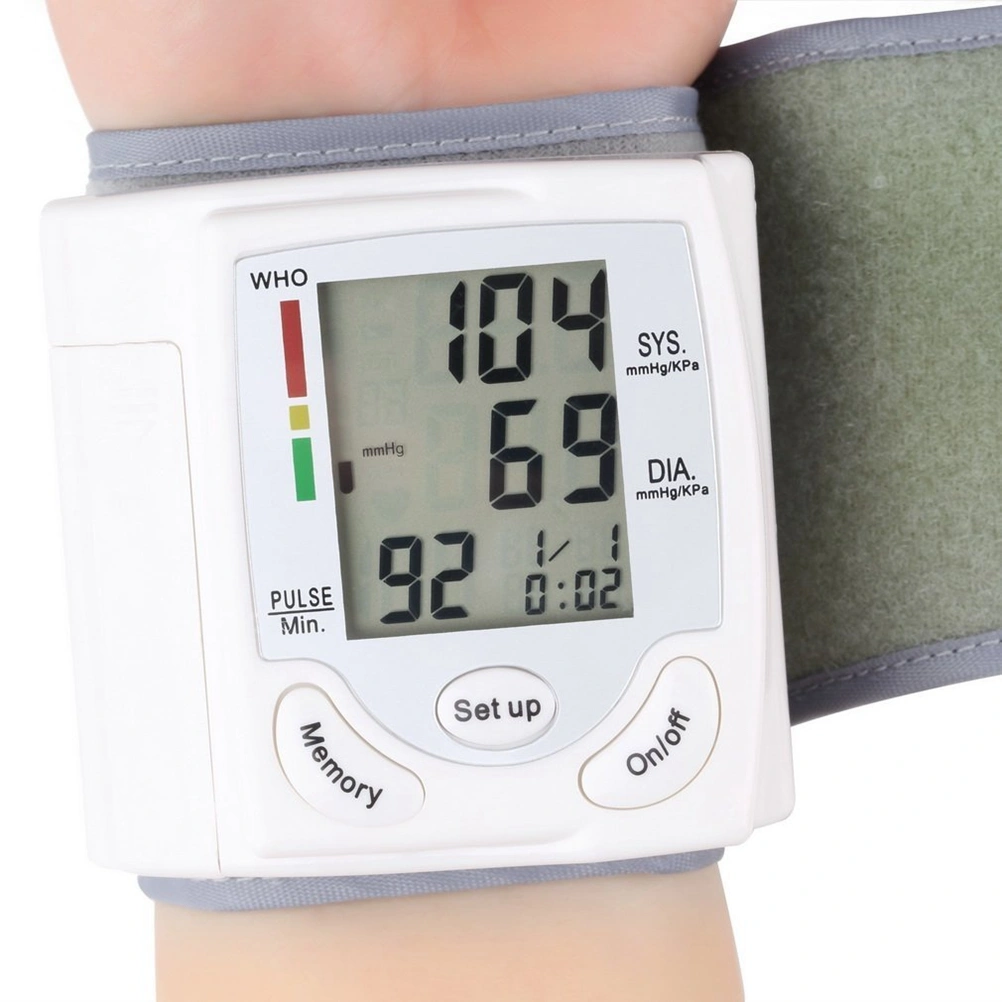 Automatic Digital Wrist Blood Pressure Monitor Heart Beat Rate Pulse Meter Tonometer Sphygmomanometer with Irregular Heartbeat Signal Cuff Monitor Fits 135-195 mm Wrist Circumference