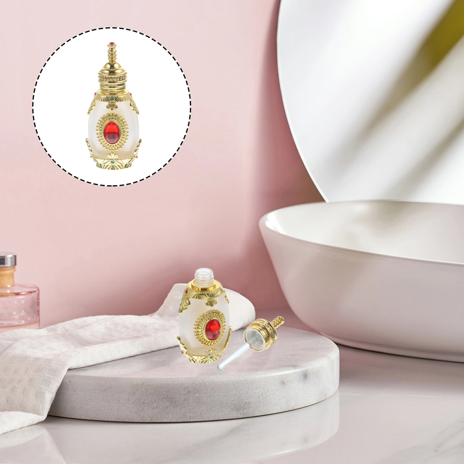 Glass Perfume Bottle Exotic Style Perfume Bottle Refillable Perfume Bottle Essential Oil Bottle