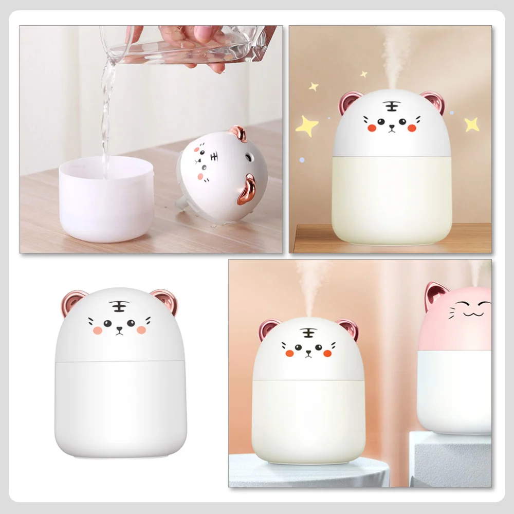 1 Set of Mini Humidifier Cartoon Tiger Humidifier Office Mini Humidifier