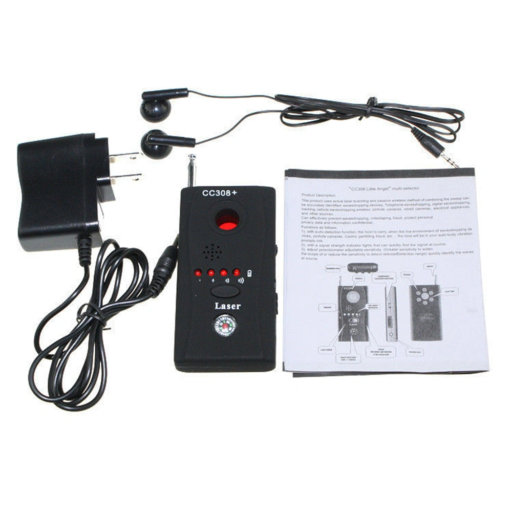 Anti-Spy Wireless Signal Bug RF Detector Camera Lens GSM Listening Device Finder Radio Scanner Wireless Signal Alarm US Plug