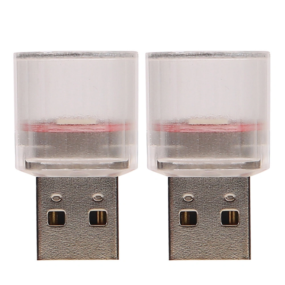 2pcs Mini Car Light Auto Interior Atmosphere Light USB Emergency Lighting Light