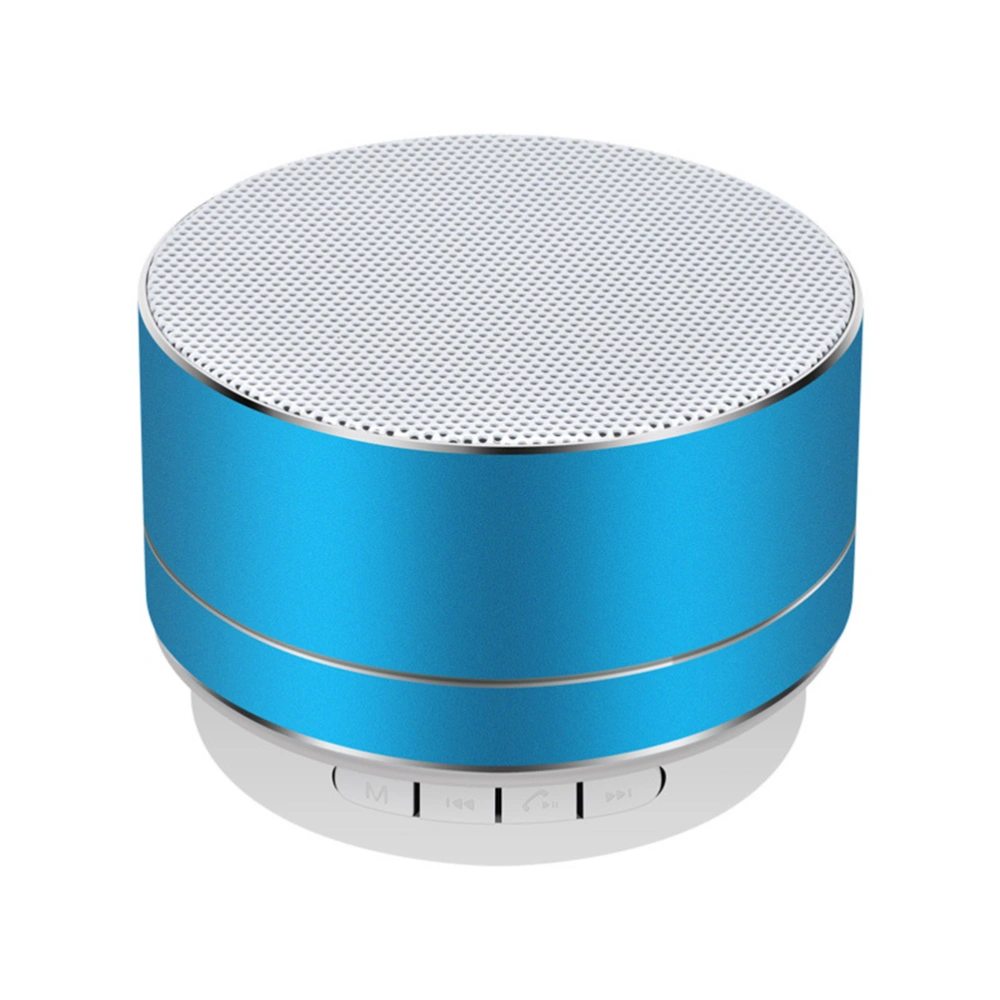 Aluminum Alloy WirelessSpeakersOutdoor portable Mini Metal Speaker with LED Lights Support TF FM Radio (Blue)