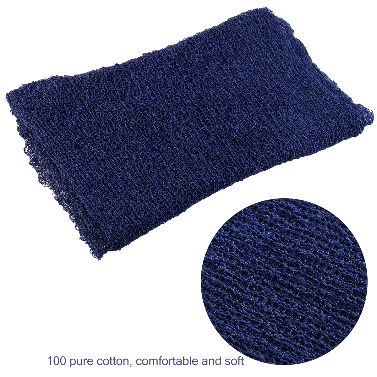 TINKSKY Newborn Baby Photography Photo Prop Stretch Wrap Baby Long Ripple Wrap (Navy Blue)