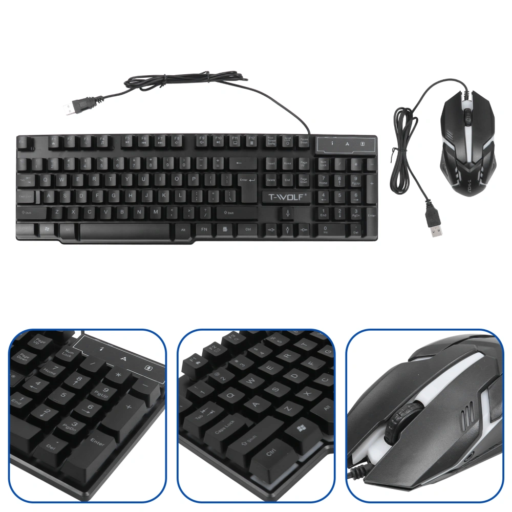 1 Set Keyboard Mouse Combo Backlit Keyboard Mouse Desktop Computer Accessories