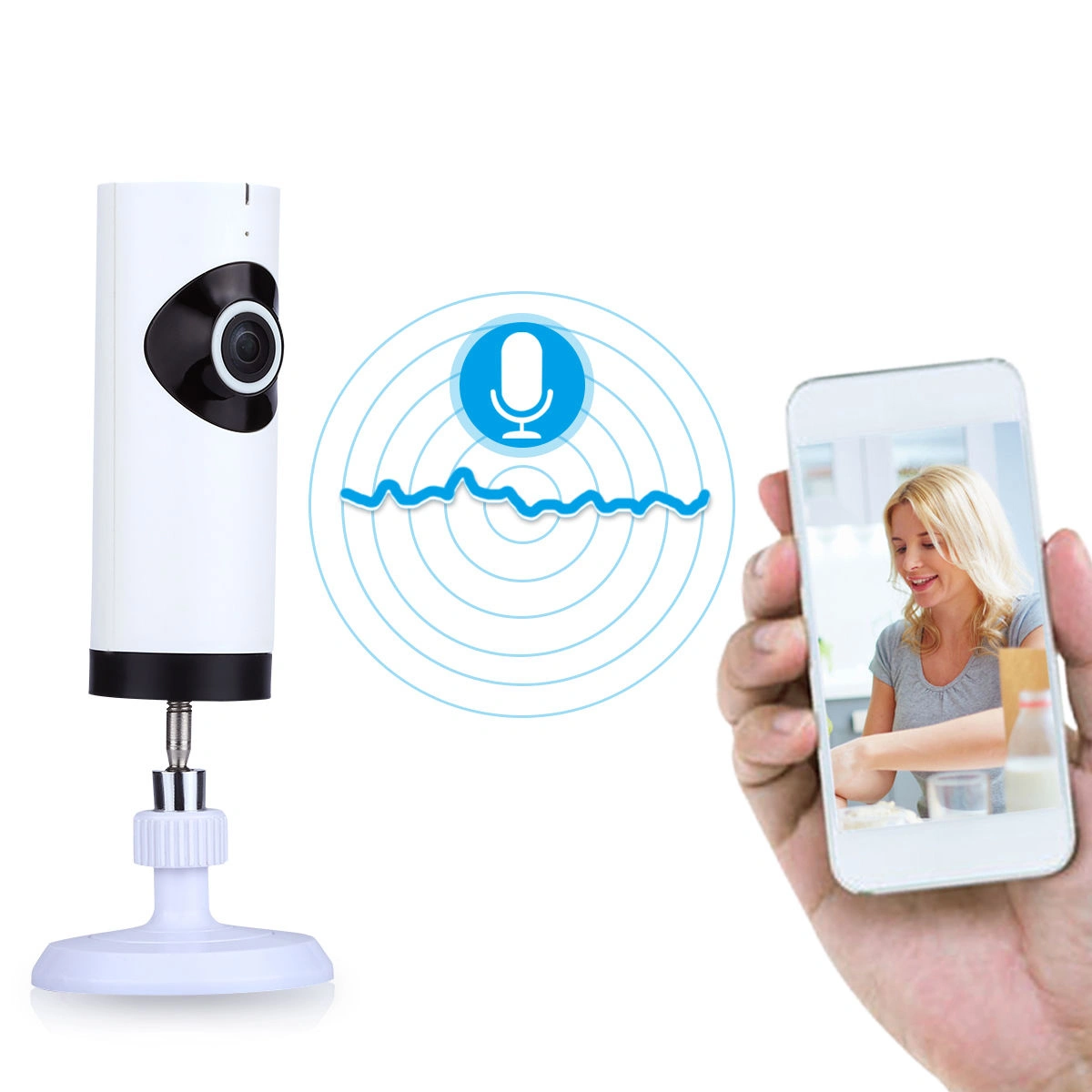 Wireless Dome Camera Panoramic View Home Security Camera Clever WiFi Monitor for Smart phones (US Standard Adaptor)