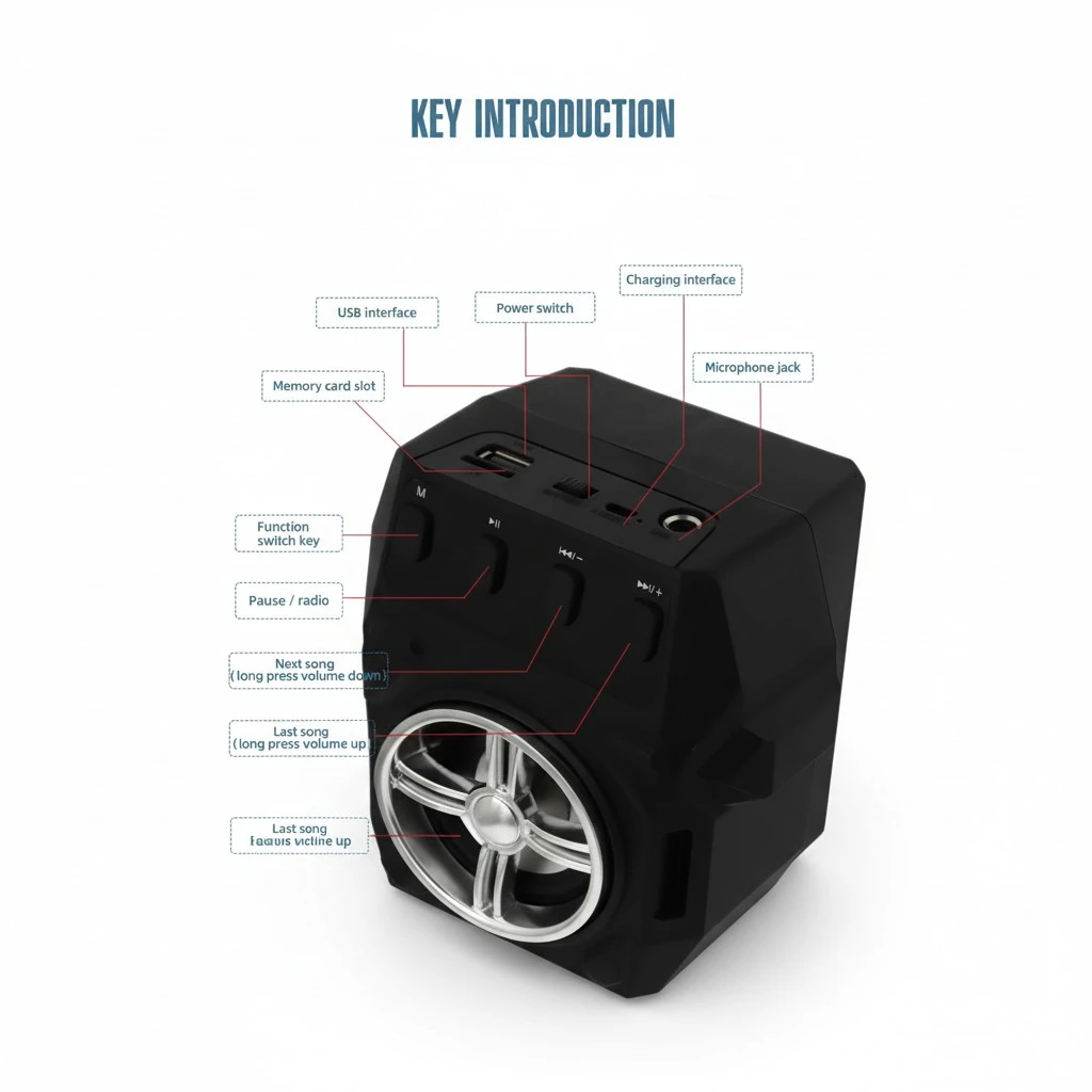 1pc Wireless Speaker Portable Loudspeaker Useful Home Outdoor Speaker Box