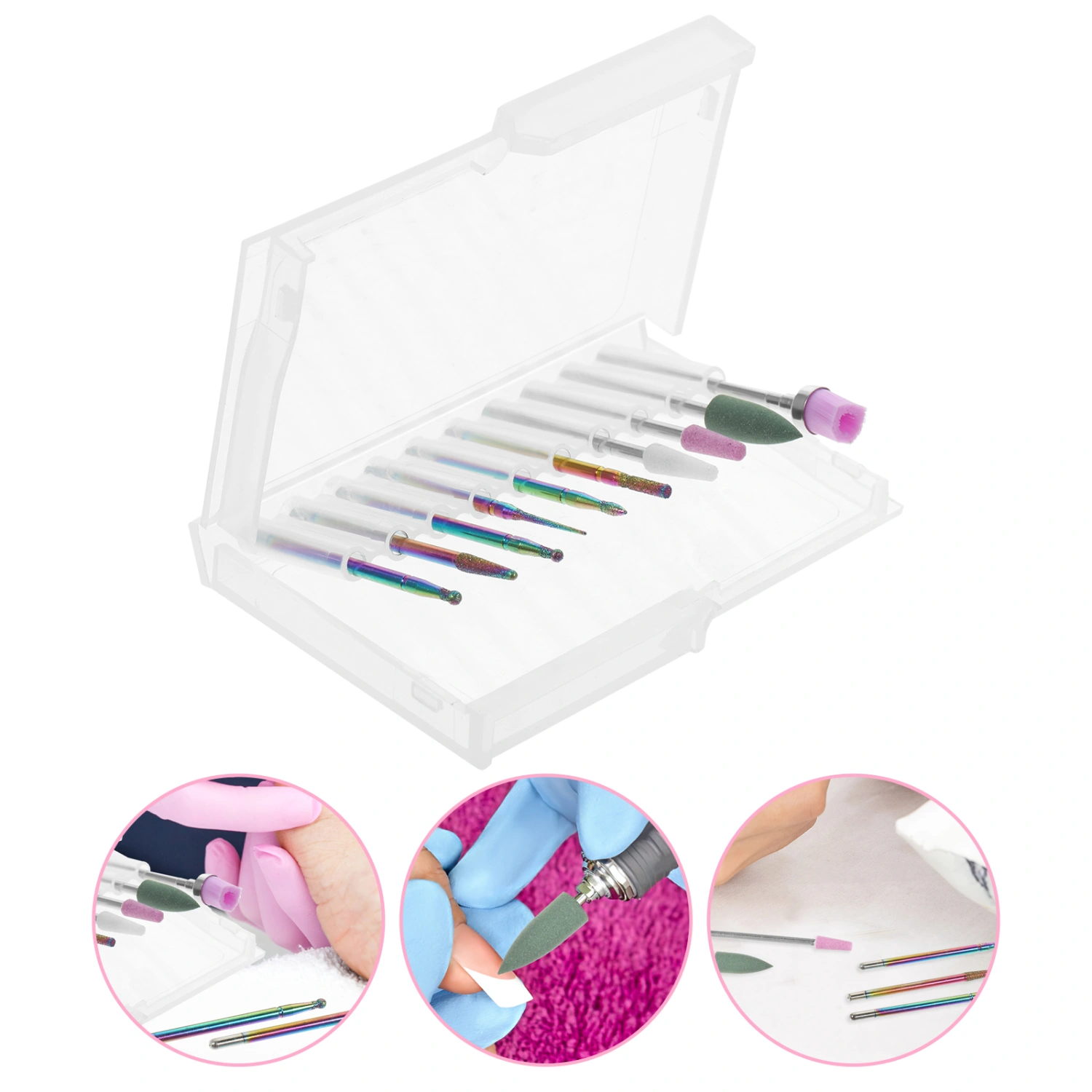 10 pcs Nail Drill Bits Manicure Nail Bits Remove Nail Polish Drill Bits Cuticle Drill Bits