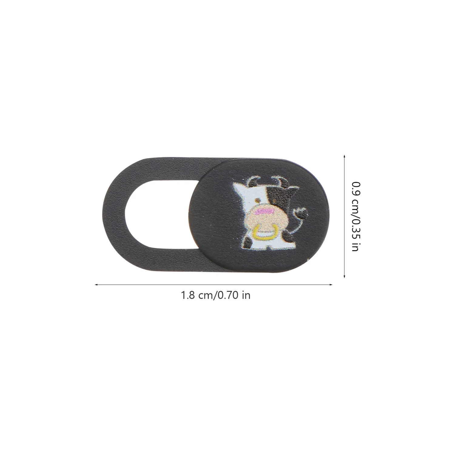6Pcs Cow Pattern Camera Slide Cover Privacy Protection Webcam Cover Black