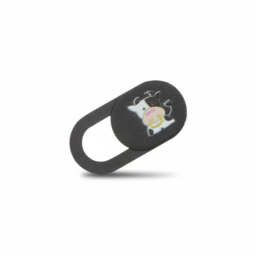 6Pcs Cow Pattern Camera Slide Cover Privacy Protection Webcam Cover Black