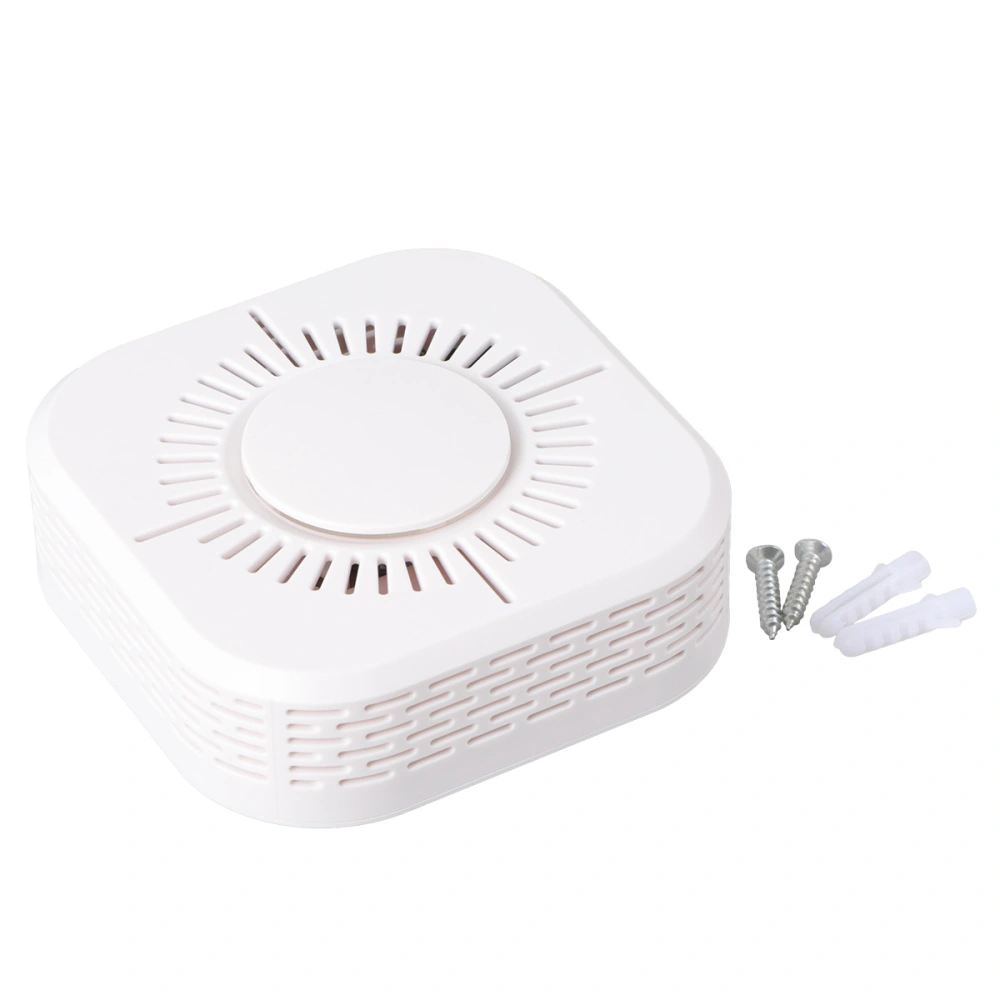 Self-contained Fire Smoke Alarm Detector Fire Alarm Warning and Photoelectric Sensor Battery Powered Smoke Detector White