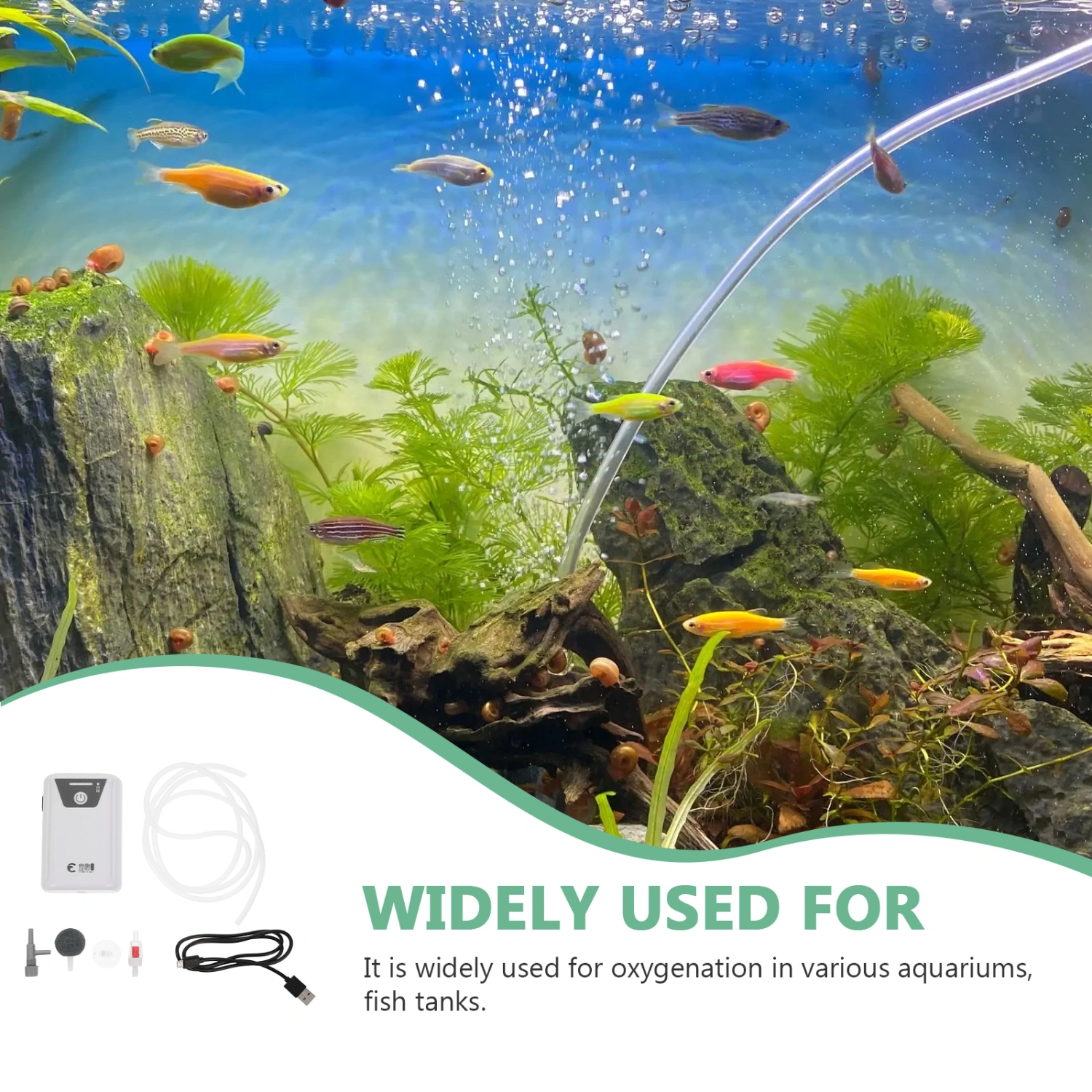 1 Set of Fish Tank Oxygen Bubbler Small Aquarium Air Pump Plastic Oxygen Pump Aquarium Supply