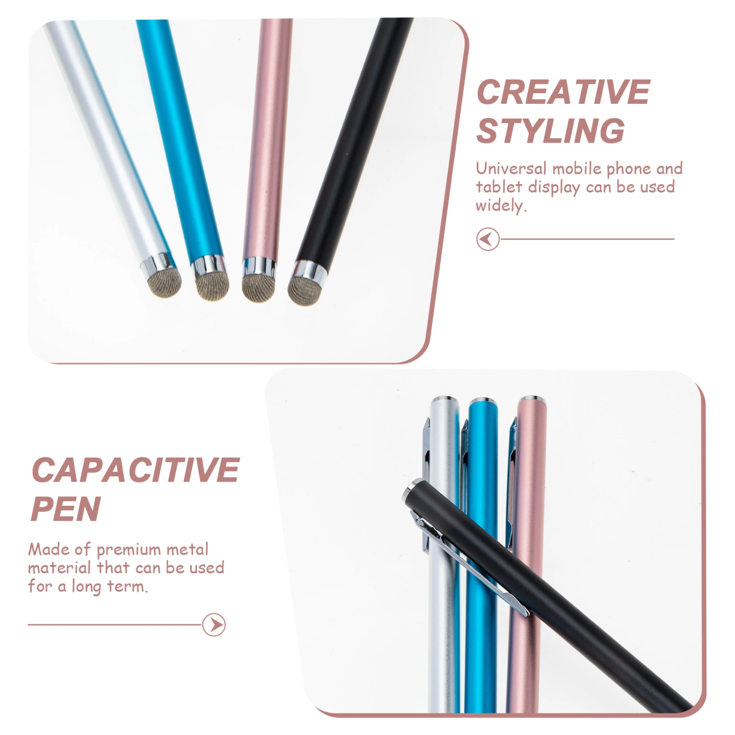 4Pcs Universal Capacitive Stylus Pens High Sensitivity Stylus Pens for Phone Tablet