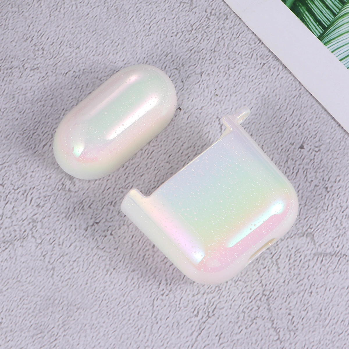 Earphone Protective Cover Wireless Earphone Protective Shell Plastic Case Compatible for AirPods1/2 White