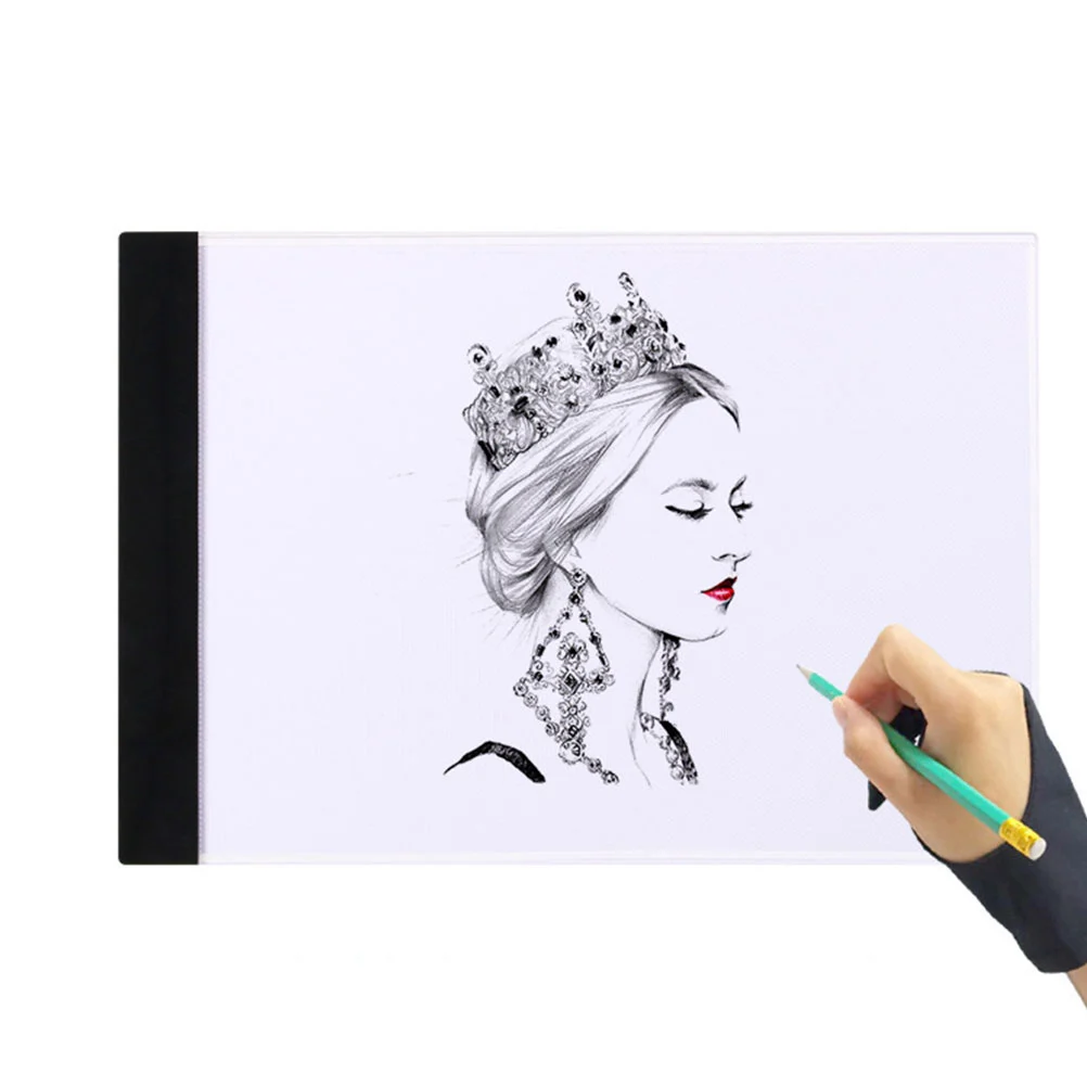 A4 Light Table LED Copy Board Artcraft Tracing Light Pad Box Art Design Stencil Drawing Thin Pad Copy Lightbox with USB Cable (White)