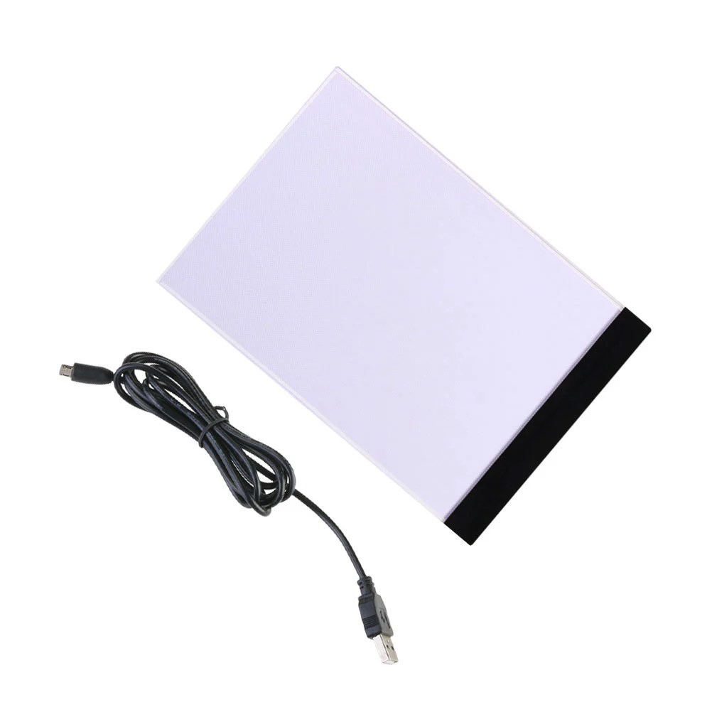 A4 Light Table LED Copy Board Artcraft Tracing Light Pad Box Art Design Stencil Drawing Thin Pad Copy Lightbox with USB Cable (White)