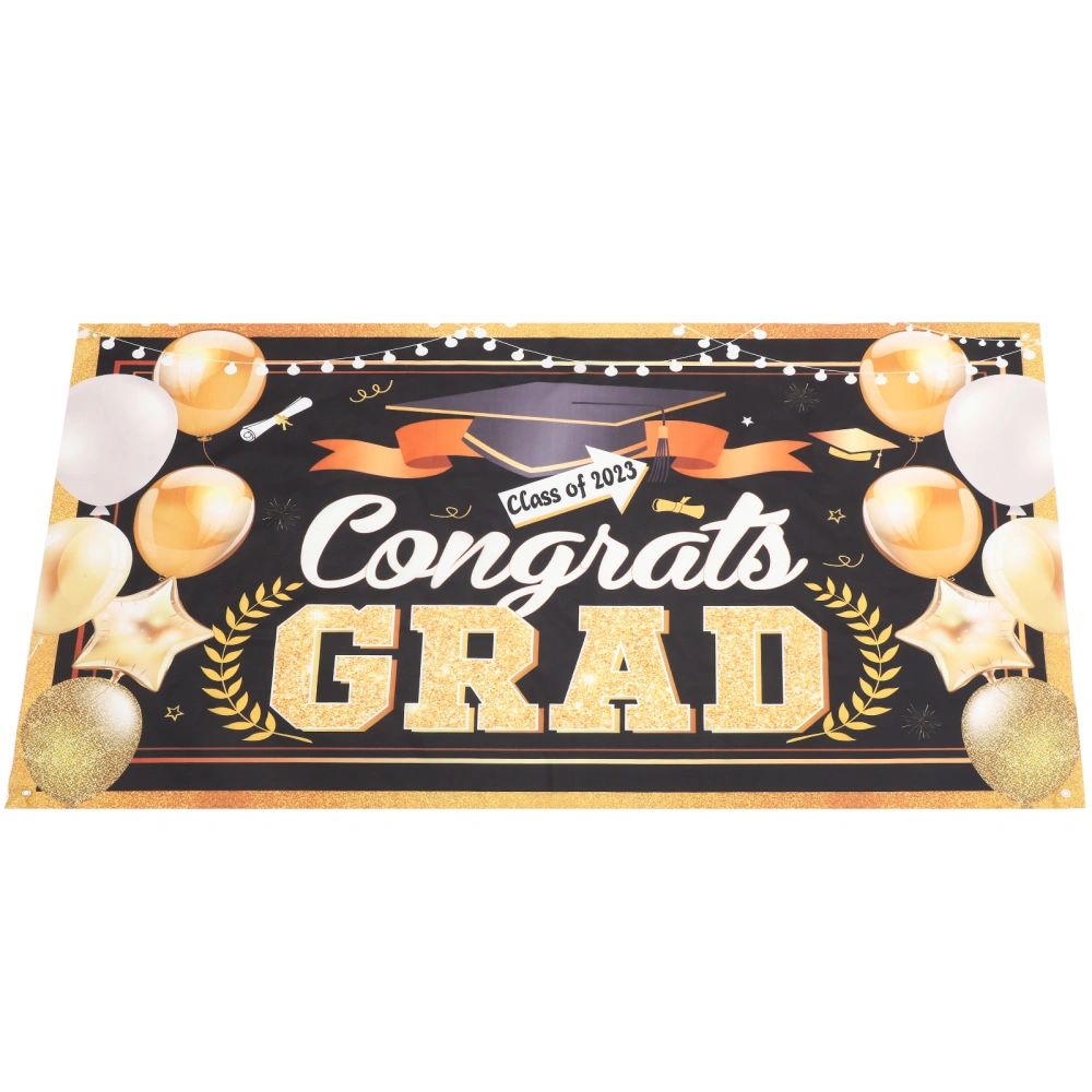 Graduation Season Background Cloth Graduation Background Banner with Ribbon