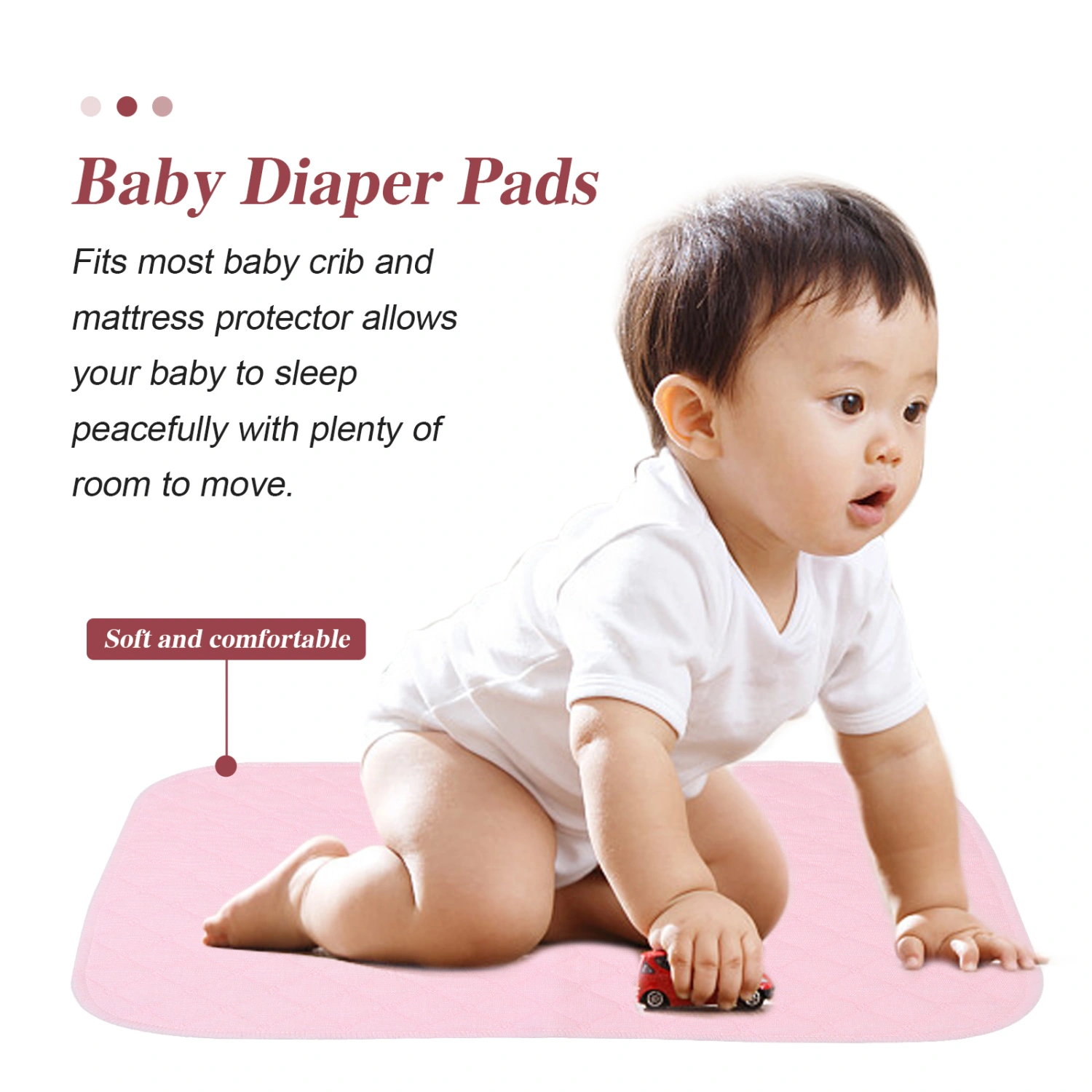 5pcs Eco Cotton TPU Waterproof Diaper Pads Baby Diaper Cushions Waterproof Pads