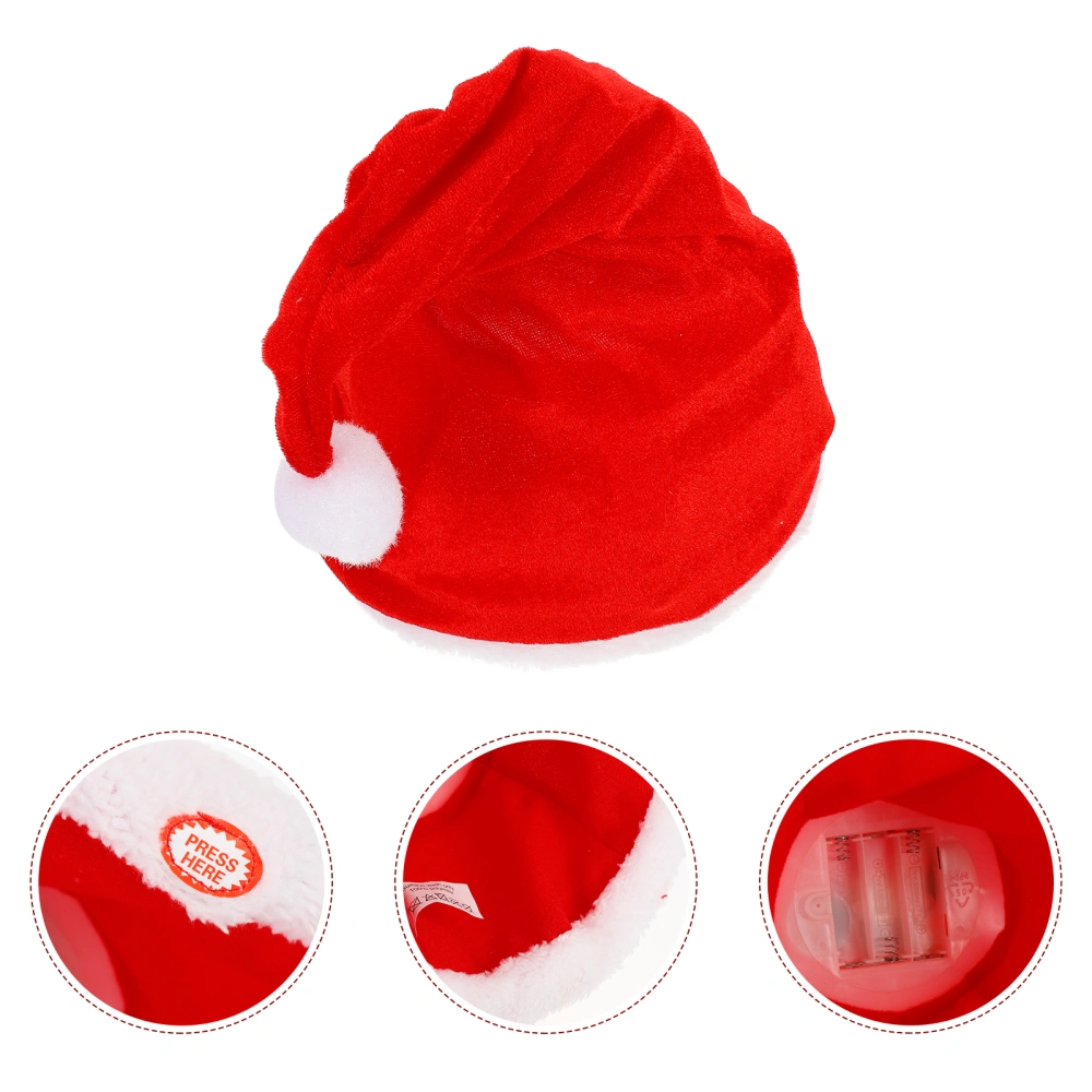 Christmas Music Electric Hat Creative Santa Claus Party Adorable Headwear Decoration Without Battery