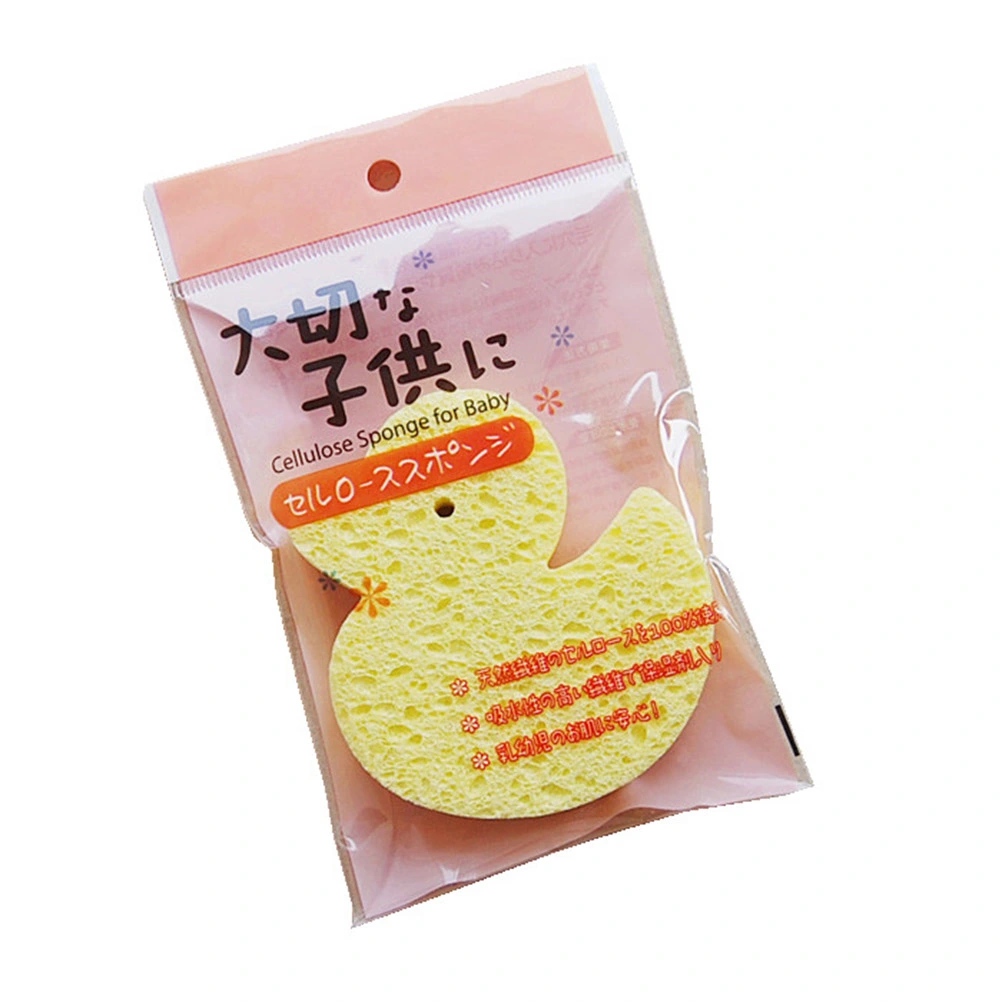 Baby Cartoon Bath Sponge Comfortable Bathing Sponge Pad Shower Supplies (Yellow Duck)