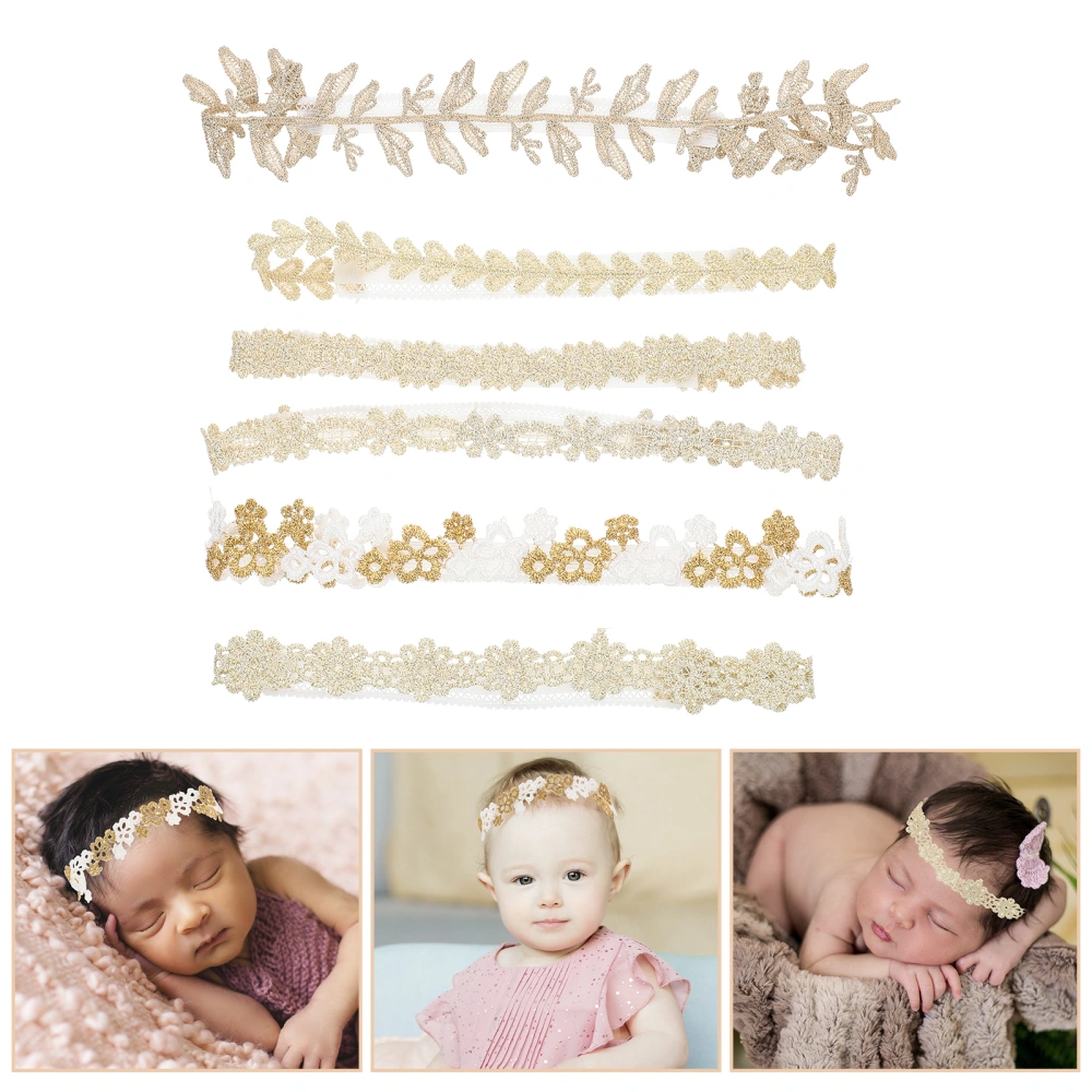 6pcs Baby GirlLace Headbands Flower Hair Bands Beautiful Baby Girl Hairbands