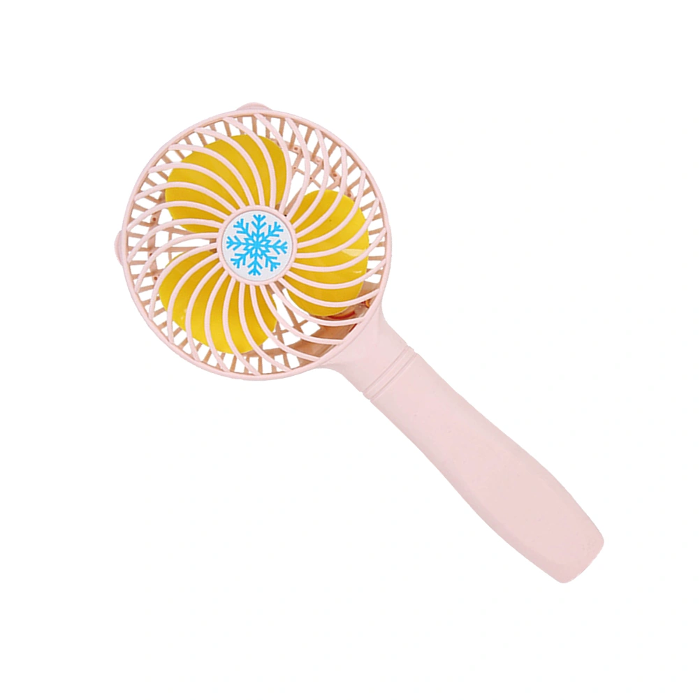 Portable Mini Fan Handheld USB Rechargeable Cooling Fan for Home Travel Camping (Pink)